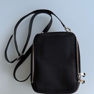 Sonia Rykiel black leather camera style bag